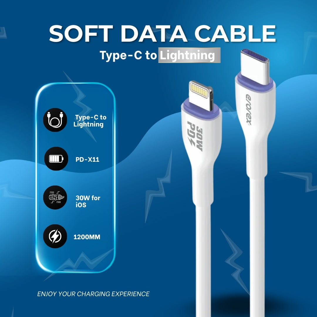 eliexpo PD-X11 60W TYPE-C TO LIGHTINING SOFT Data Cable & Ultra-Fast Charging