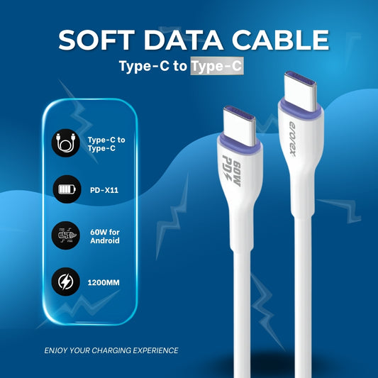 eliexpo PD-X11 30W TYPE-C TO TYPE-C  SOFT Data Cable & Ultra-Fast Charging