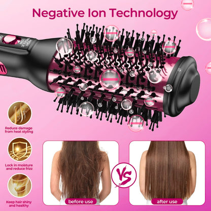 5-in-1 One-Step Hair Dryer & Volumizer Styler Brush with Ionic Anti-Frizz Technology | eliexpo™