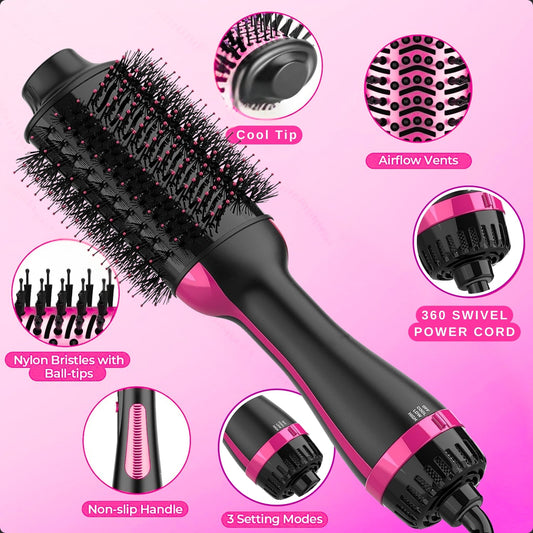 5-in-1 One-Step Hair Dryer & Volumizer Styler Brush with Ionic Anti-Frizz Technology | eliexpo™