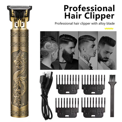 eliexpo™ Vintage T9 Metal Body Hair Trimmer – Rechargeable Beard & Hair Cutting Machine